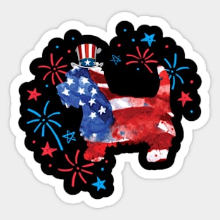 Westie  Uncle Sam Hat 4Th Of July Sticker